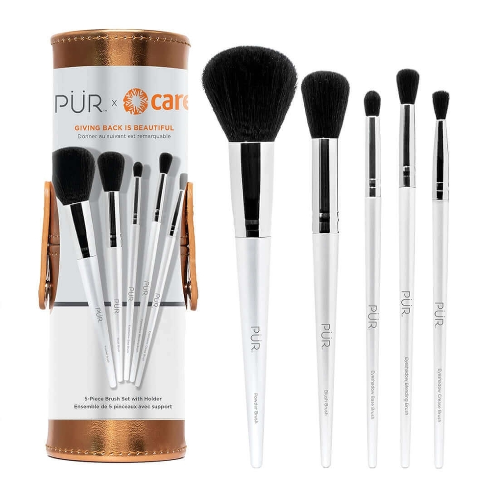 PUR x CARE 5-Piece Brush Set with Holder